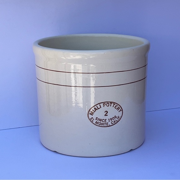 Vintage MIALI POTTERY 1 Gal. Crock - Glazed * Handcrafted in USA - Picture 1 of 7